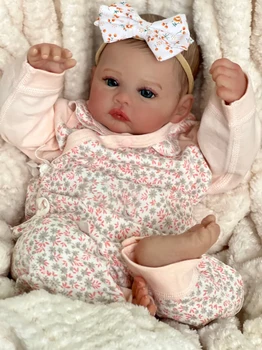 FBBD 17 дюймов Reborn Baby Doll Луг Мягкое Тело ручной работы 3D Кожа с Видимыми Венами Коллекционная Художественная Кукла Рождественский Подарок
